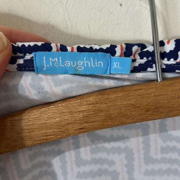 J. McLaughlin Durham Ruffle Top Catalina Cloth 3/4 Sleeve Size XL - Picture 7 of 16